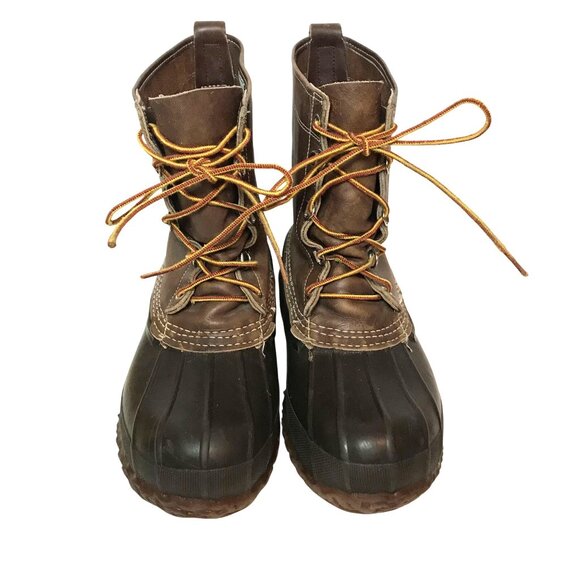 L.L. Bean Maine Hunting Duck Boots Mens 7 Waterproof Leather/Rubber Made In USA - Picture 2 of 12